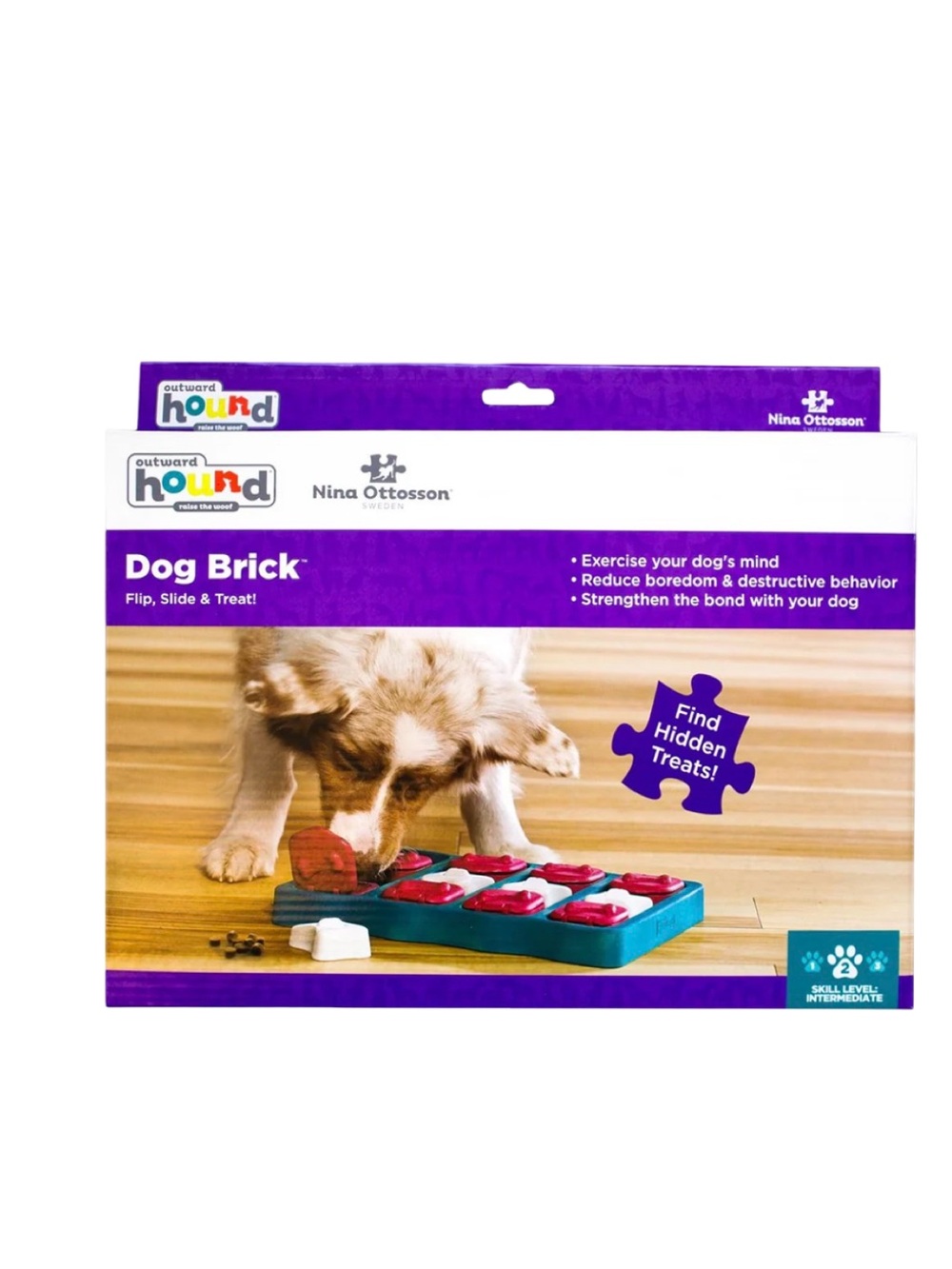 OUTWARD HOUND Dog Brick Interactive Puzzle Toy